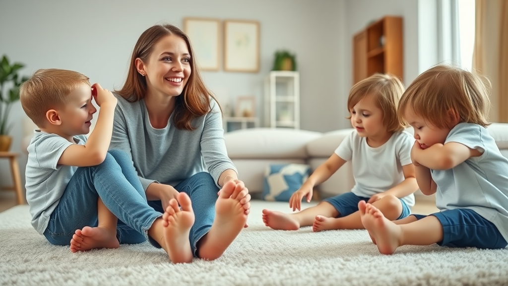 Kids and mom enjoy allergen-free carpet after professional carpet cleaning