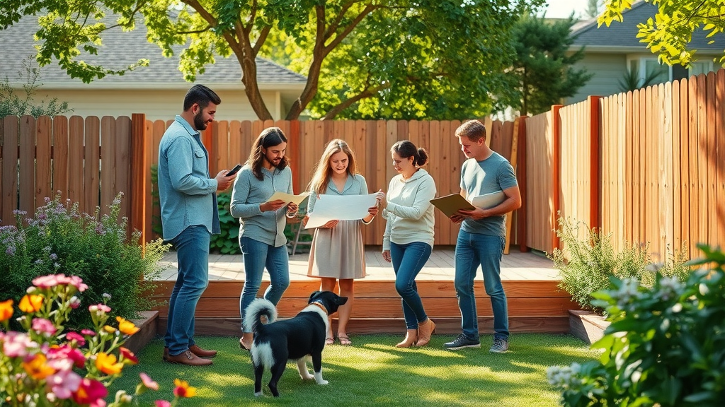 Professional fence and deck contractors help family plan outdoor space